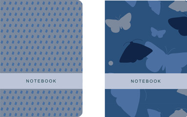 Notebooks covers blue background