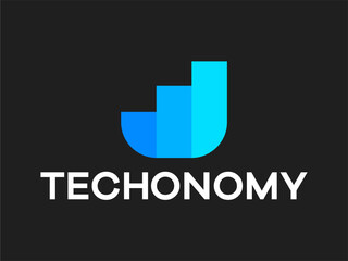 Technology and economy logo combination template for app icon element company brand identity