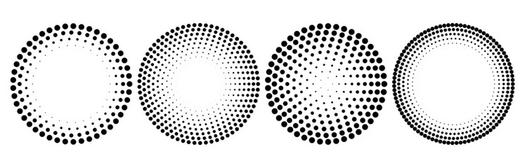 Abstract grunge halftone round dots background design