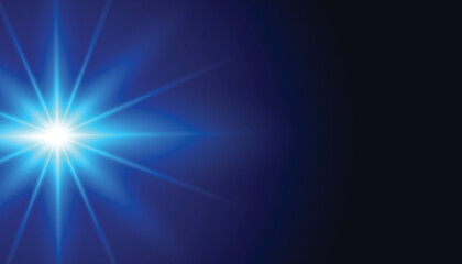 Blue background with shiny glowing light effect design