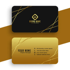 Luxury golden and black vip business card template vector