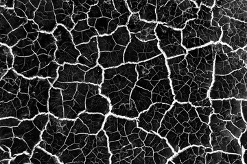 Fototapeta premium black background cracks white texture desert effect abstract