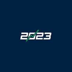 2023 and Arrow Up logo or icon design