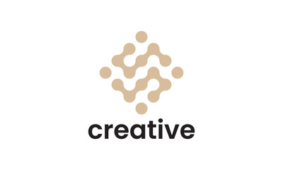 molecule logo vector. connection technology icon design