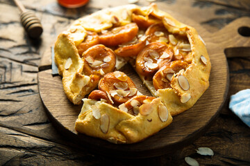 Traditional homemade apricot galette
