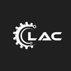 LAC letter technology logo design on black background. LAC creative initials letter IT logo concept. LAC setting shape design.
