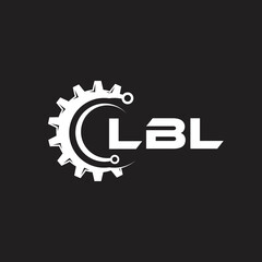 LBL letter technology logo design on black background. LBL creative initials letter IT logo concept. LBL setting shape design.
