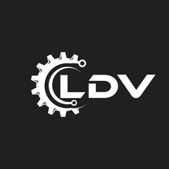LDV letter technology logo design on black background. LDV creative initials letter IT logo concept. LDV setting shape design.
