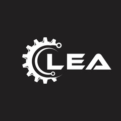 LEA letter technology logo design on black background. LEA creative initials letter IT logo concept. LEA setting shape design.
