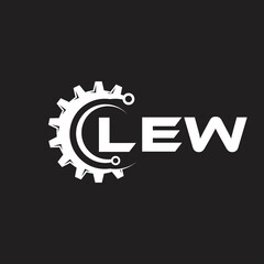 LEW letter technology logo design on black background. LEW creative initials letter IT logo concept. LEW setting shape design.  © designhill