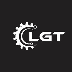Fototapeta na wymiar LGT letter technology logo design on black background. LGT creative initials letter IT logo concept. LGT setting shape design. 