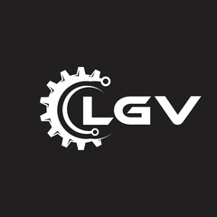 LGV letter technology logo design on black background. LGV creative initials letter IT logo concept. LGV setting shape design.
