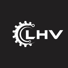 LHV letter technology logo design on black background. LHV creative initials letter IT logo concept. LHV setting shape design.
