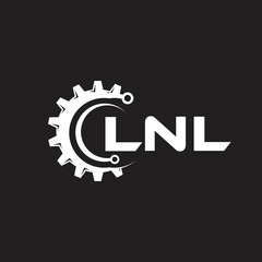 LNL letter technology logo design on black background. LNL creative initials letter IT logo concept. LNL setting shape design.

