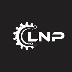 LNP letter technology logo design on black background. LNP creative initials letter IT logo concept. LNP setting shape design.
