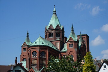 Fototapeta na wymiar Saint Stanislaus Church (kosciol sw. Stanislaw Biskupa) built in 1905–1911 in Neo-Romanism style. Czeladz, Poland.