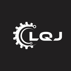 LQJ letter technology logo design on black background. LQJ creative initials letter IT logo concept. LQJ setting shape design.
