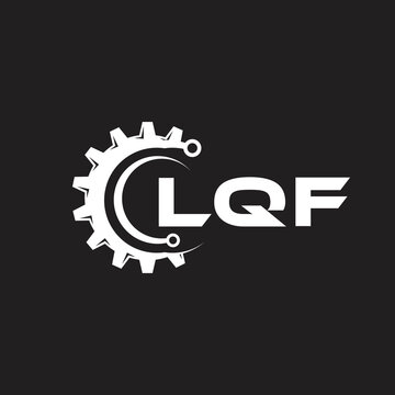 LQF letter technology logo design on black background. LQF creative initials letter IT logo concept. LQF setting shape design.
