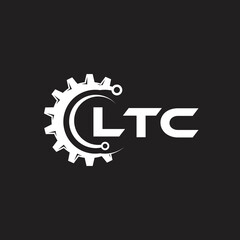 LTC letter technology logo design on black background. LTC creative initials letter IT logo concept. LTC setting shape design.
