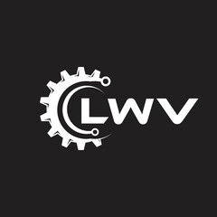 LWV letter technology logo design on black background. LWV creative initials letter IT logo concept. LWV setting shape design.

