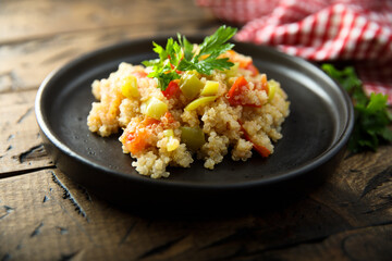 Healthy quinoa pilau with vegetables