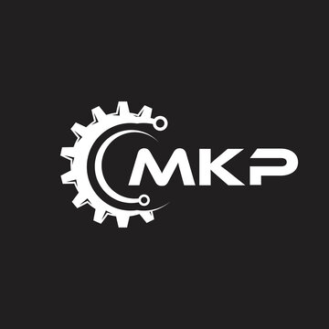 MKP letter technology logo design on black background. MKP creative initials letter IT logo concept. MKP setting shape design.
