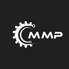 MMP letter technology logo design on black background. MMP creative initials letter IT logo concept. MMP setting shape design.
