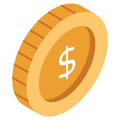 Unique design icon of dollar coin 