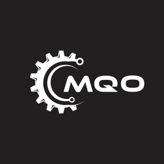 Fototapeta na wymiar MQO letter technology logo design on black background. MQO creative initials letter IT logo concept. MQO setting shape design. 
