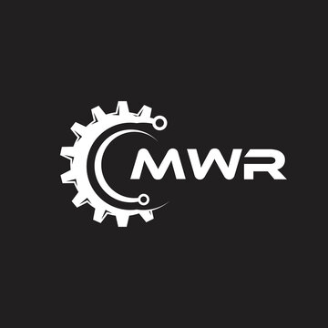 MWR letter technology logo design on black background. MWR creative initials letter IT logo concept. MWR setting shape design.
