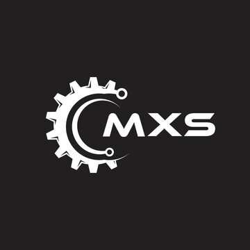 MXS letter technology logo design on black background. MXS creative initials letter IT logo concept. MXS setting shape design.
