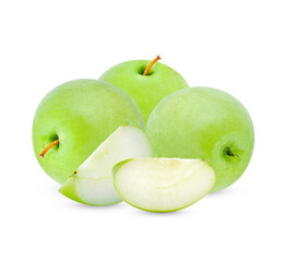 Fresh green apple isolated on transparent background. (.PNG)