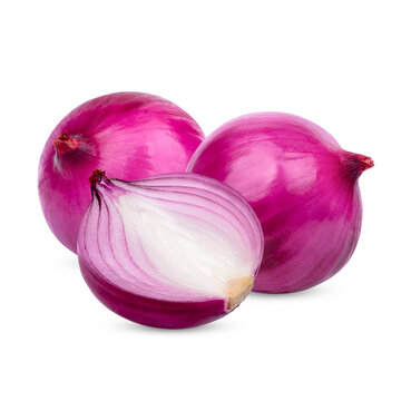 Fresh red onion isolated on transparent background (.PNG)