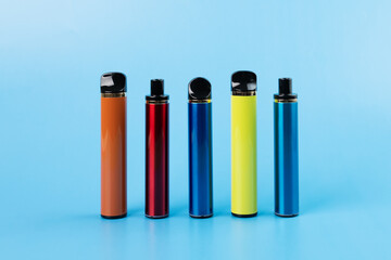 vape, multicolored electronic cigarettes for smoking with different flavors