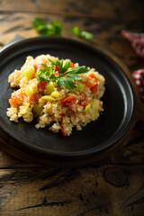Healthy quinoa pilau with vegetables