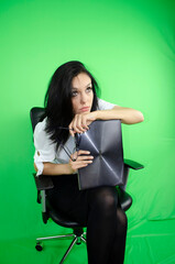 The Top Model professional at Studio Chrome Key screen and White Screen. The Next, Future Girl for Tech and Various Advertising. Professional Chroma Key and Green Screen White Background included