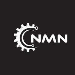 NMN letter technology logo design on black background. NMN creative initials letter IT logo concept. NMN setting shape design.
