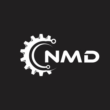 NMD letter technology logo design on black background. NMD creative initials letter IT logo concept. NMD setting shape design.
