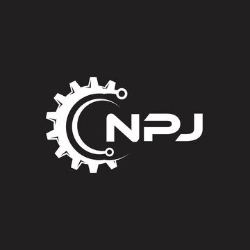 NPJ letter technology logo design on black background. NPJ creative initials letter IT logo concept. NPJ setting shape design.
