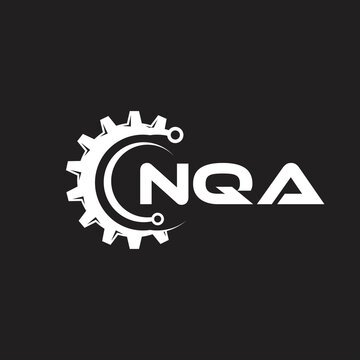 NQA letter technology logo design on black background. NQA creative initials letter IT logo concept. NQA setting shape design.
