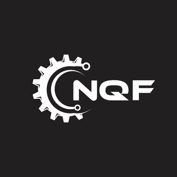 NQF letter technology logo design on black background. NQF creative initials letter IT logo concept. NQF setting shape design.
