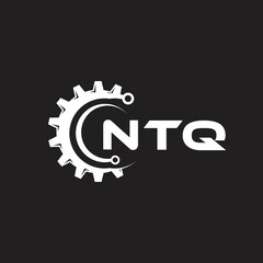 NTQ letter technology logo design on black background. NTQ creative initials letter IT logo concept. NTQ setting shape design.
