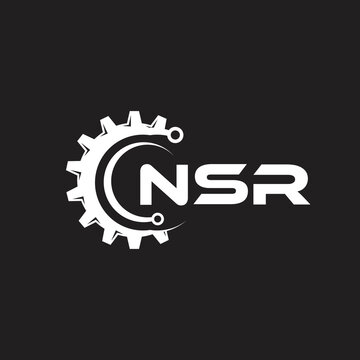 NSR letter technology logo design on black background. NSR creative initials letter IT logo concept. NSR setting shape design.
