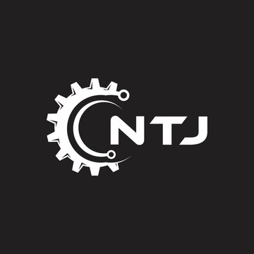 NTJ letter technology logo design on black background. NTJ creative initials letter IT logo concept. NTJ setting shape design.
