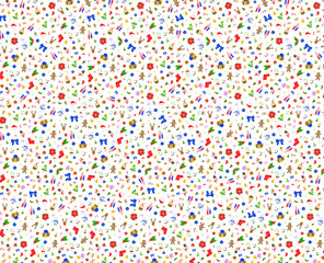 大小入り混じるクリスマスモチーフの背景素材