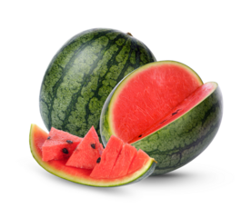 watermelon and slice of watermrlon isolated on transparent background (.PNG)