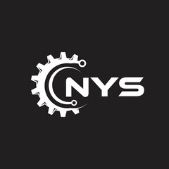 NYS letter technology logo design on black background. NYS creative initials letter IT logo concept. NYS setting shape design.
