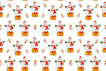 set of cartoon snowman