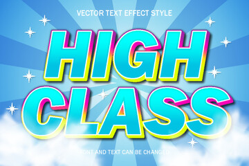 high class font typography 3d editable text effect style lettering template background