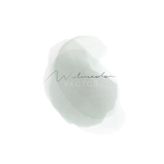 Green watercolor stain, background. Digital painting. Vector